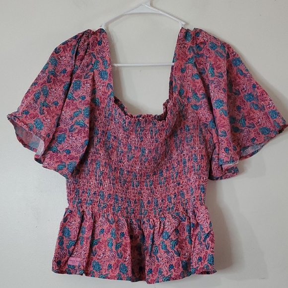 Simply Southern Pink Sea Creatures Square Neck Off Shoulder Top Size Medium - Picture 1 of 10